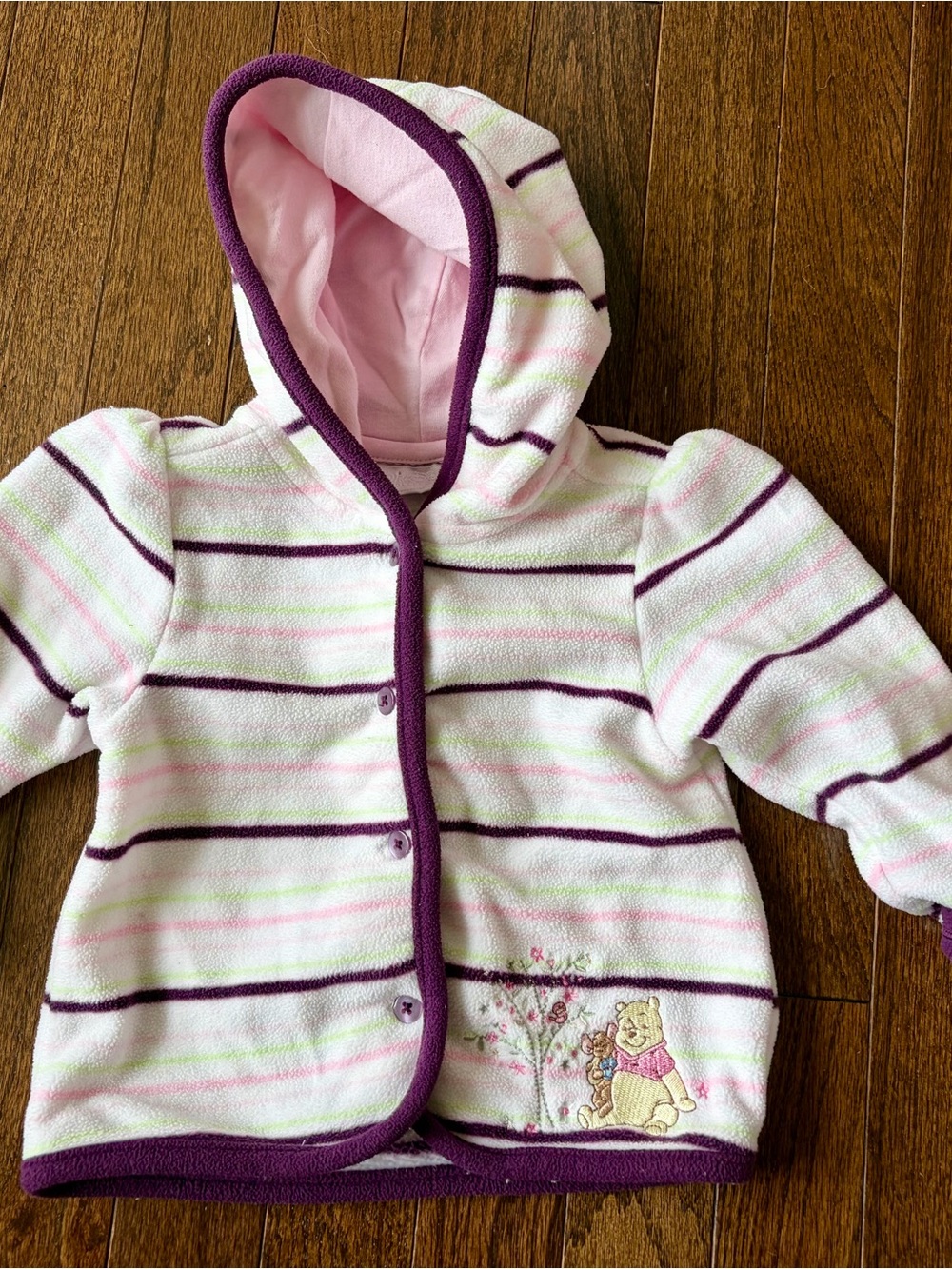 Winnie the Pooh Hooded Striped Fleece Jacket
